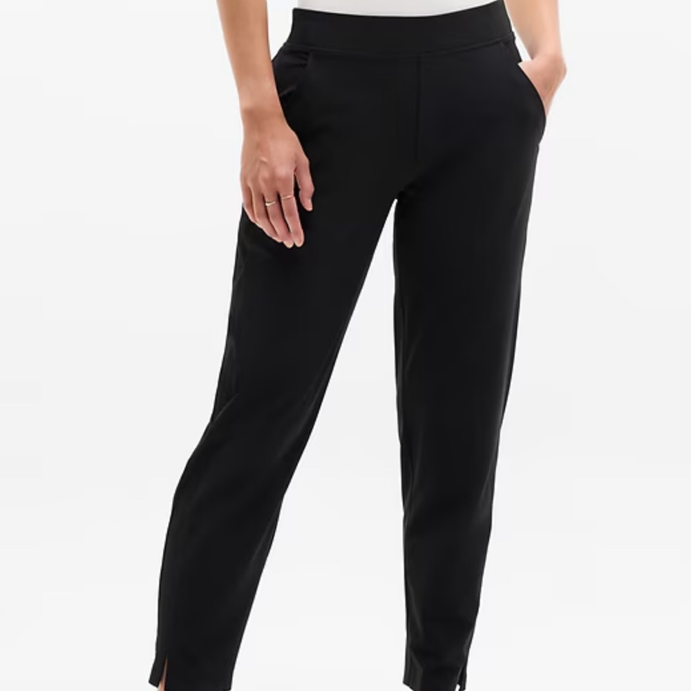 Athleta Black Straight-Leg Ponte Pants